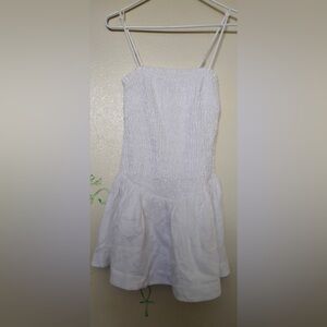 Charming White Smocked Kids Dress